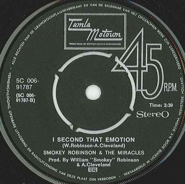 Smokey Robinson & Miracles, The : The Tears Of A Clown (7",45 RPM,Single)