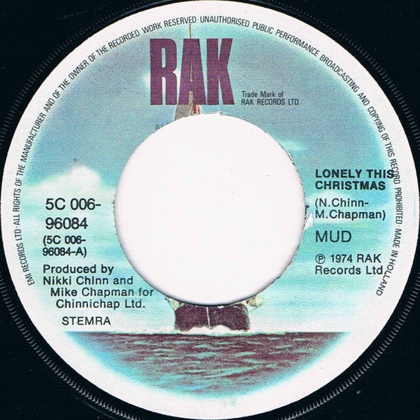 Mud : Lonely This Christmas (7",45 RPM,Single)