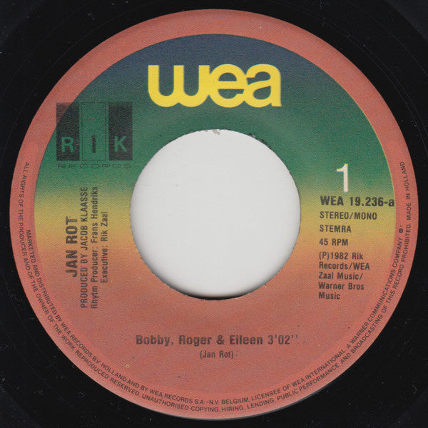 Jan Rot : Bobby, Roger & Eileen (7",Single,45 RPM)