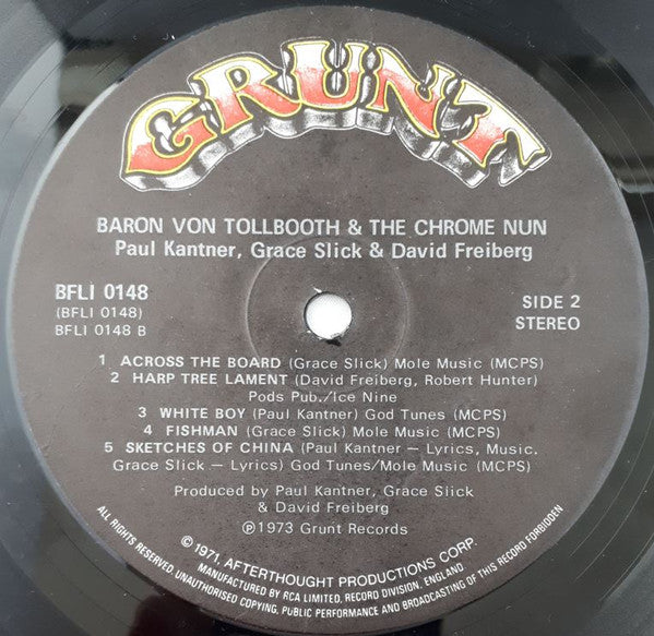 Paul Kantner, Grace Slick & David Freiberg : Baron Von Tollbooth & The Chrome Nun (LP,Album,Reissue)