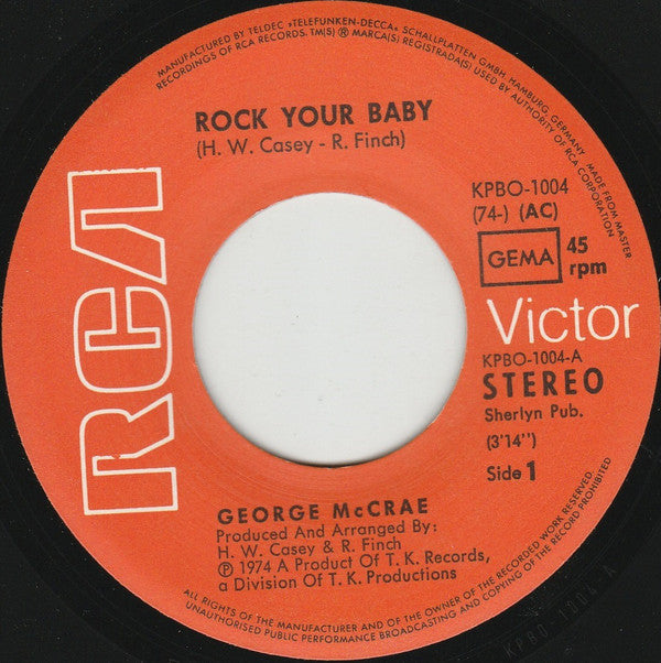 George McCrae : Rock Your Baby (7",45 RPM,Single,Stereo)