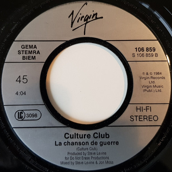 Culture Club : The War Song (7", Single)
