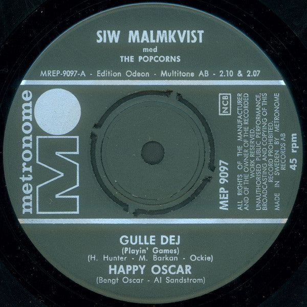 Siw Malmkvist Med Popcorns, The : Gulle Dej (7",45 RPM,EP)