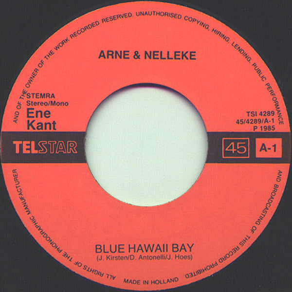 Arne Jansen (2) & Nelleke : Blue Hawaii Bay (7",45 RPM,Single)