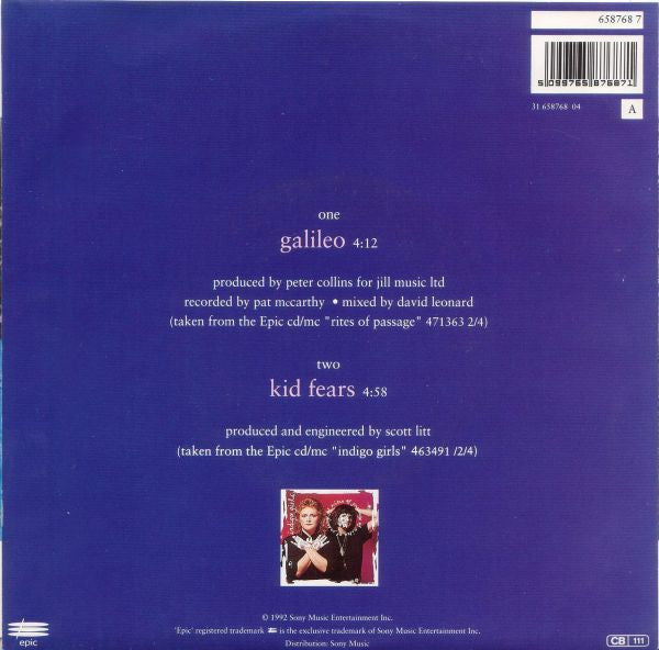 Indigo Girls : Galileo (7",45 RPM,Single)