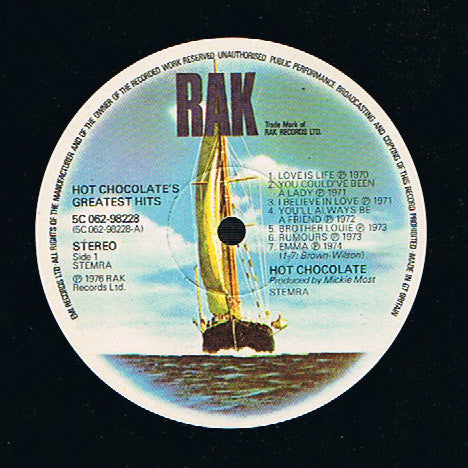 Hot Chocolate : XIV Greatest Hits (LP,Compilation,Stereo)