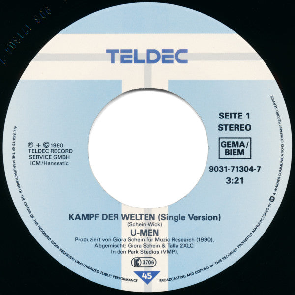 U-Men : Kampf Der Welten (7",45 RPM,Single,Stereo)