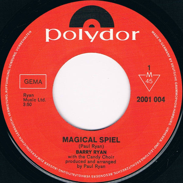 Barry Ryan : Magical Spiel (7",45 RPM,Single,Mono)