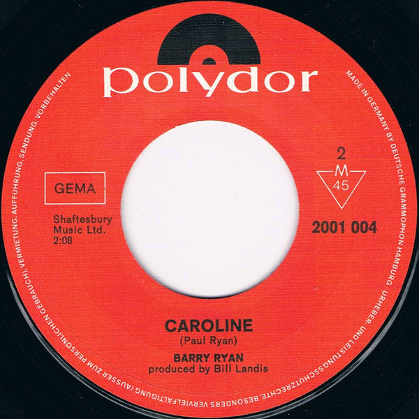 Barry Ryan : Magical Spiel (7",45 RPM,Single,Mono)