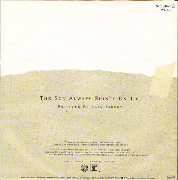 a-ha : The Sun Always Shines On T.V. (7",45 RPM,Single,Stereo)