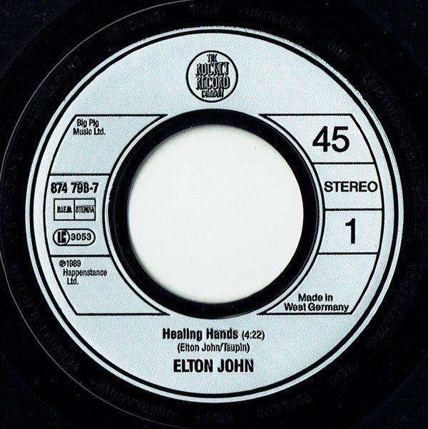 Elton John : Healing Hands (7",45 RPM,Single,Stereo)