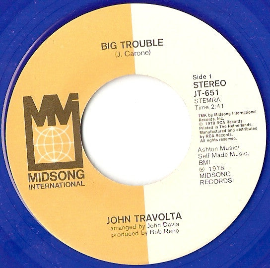 John Travolta : Big Trouble (7",45 RPM,Single,Limited Edition)