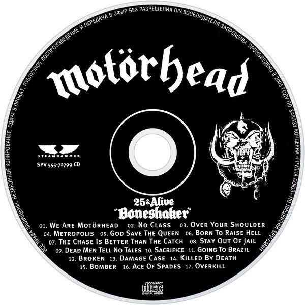 Motörhead : 25 & Alive  "Boneshaker" (DVD-V, PAL + CD, Album + Dig)