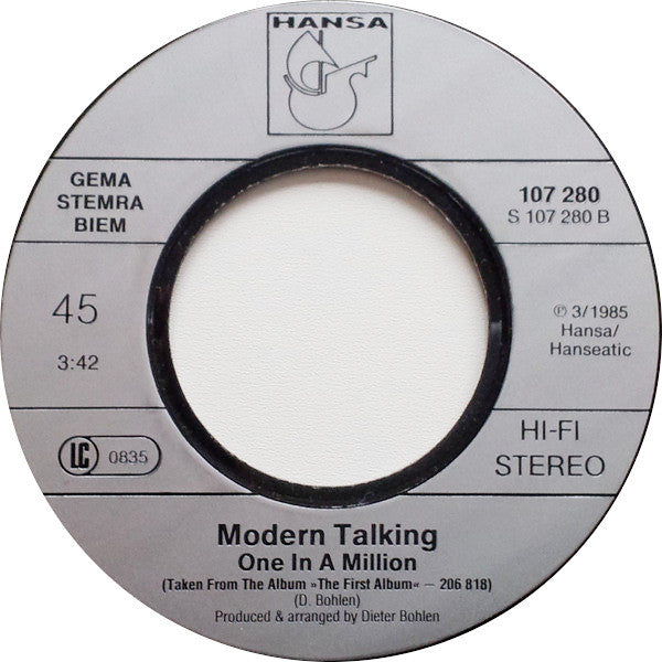 Modern Talking : You Can Win If You Want (Special Single Remix) (7",45 RPM,Single,Stereo)