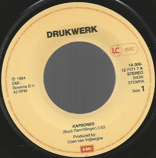 Drukwerk : Kapsones (7",45 RPM,Single)