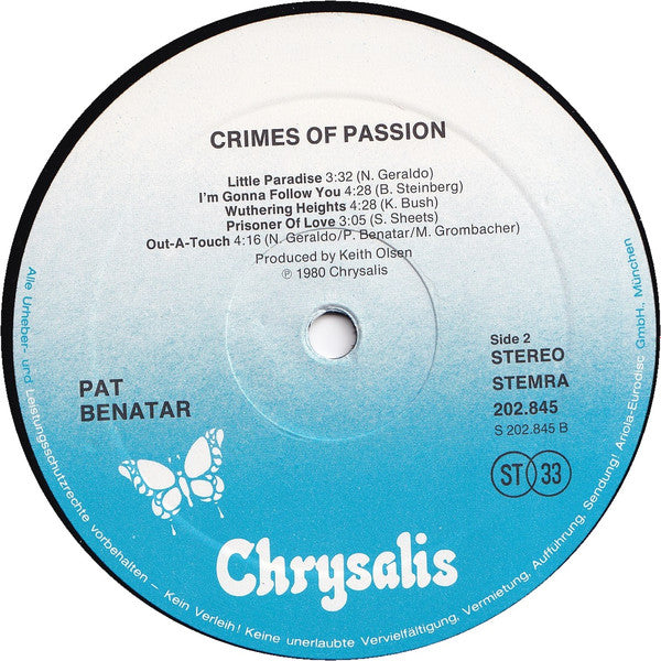 Pat Benatar : Crimes Of Passion (LP,Album)