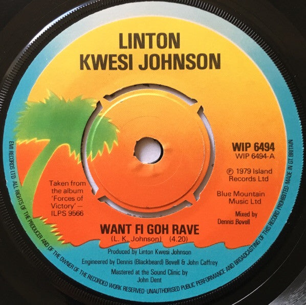 Linton Kwesi Johnson : Want Fi Goh Rave (7",45 RPM,Single)