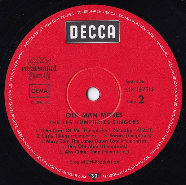 Les Humphries Singers : Old Man Moses (LP,Album)