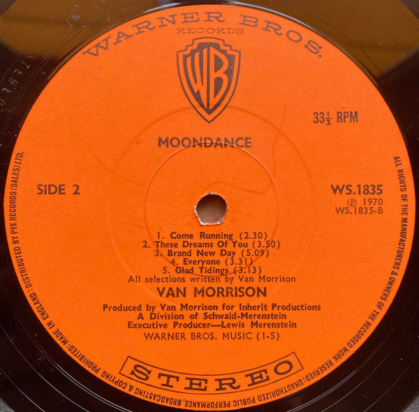 Van Morrison : Moondance (LP,Album,Stereo)