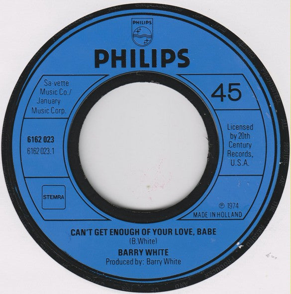 Barry White : Can't Get Enough Of Your Love, Babe (7",Single,45 RPM)