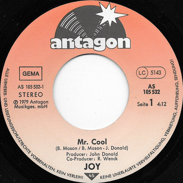 Joy (32) : Mr. Cool / Nobody Is Free (7",Single)