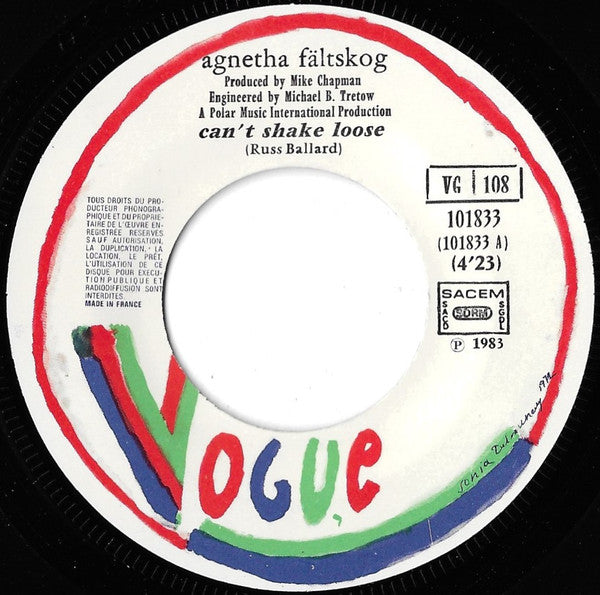 Agnetha Fältskog : Can't Shake Loose / To Love (7",45 RPM,Single)
