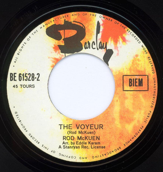Rod McKuen : Without A Worry In The World / The Voyeur (7",45 RPM,Single)