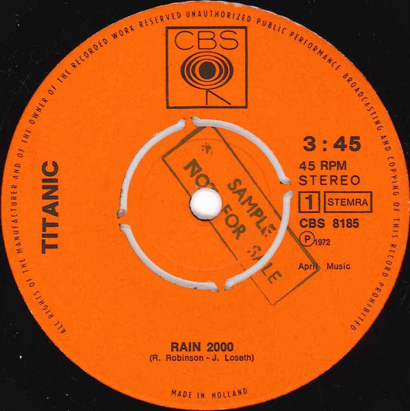 Titanic (3) : Rain 2000 / Blond (7",45 RPM,Single,Stereo)