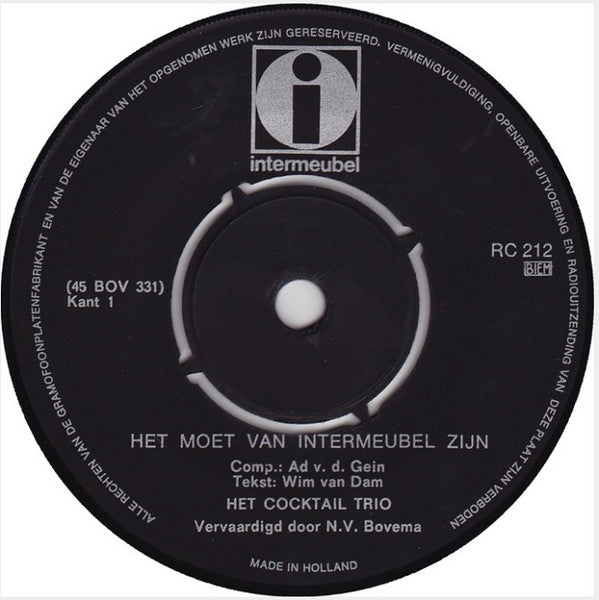 Cocktail Trio : Het Moet Van Intermeubel Zijn (7")