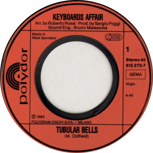 Keyboards Affair : Tubular Bells (7",Single)
