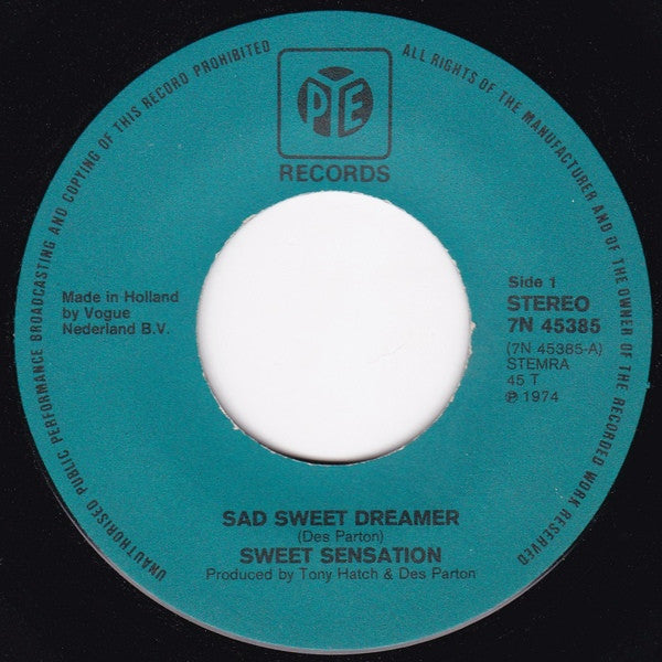 Sweet Sensation (2) : Sad Sweet Dreamer (7",Single,45 RPM)