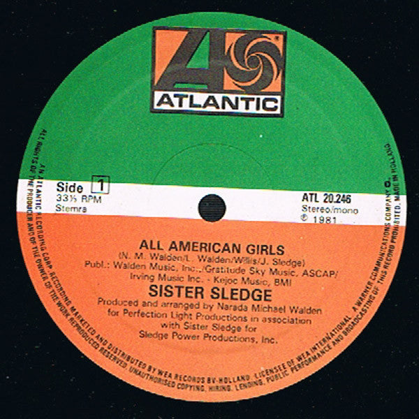 Sister Sledge : All American Girls (12",33 ⅓ RPM,Maxi-Single)