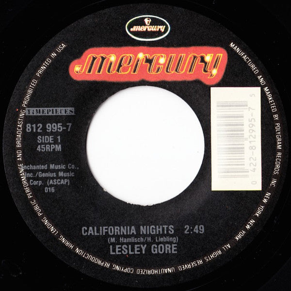 Lesley Gore : California Nights / That’s The Way Boys Are (7",45 RPM,Reissue,Stereo,Mono)