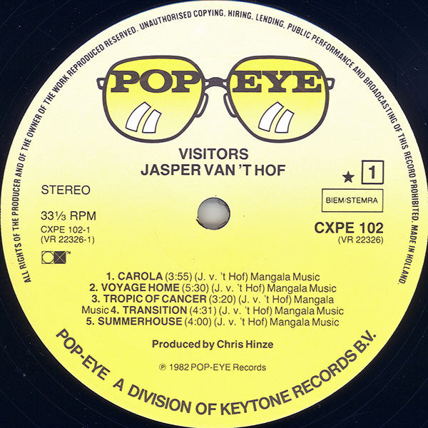 Jasper Van't Hof : Visitors (LP,Album)