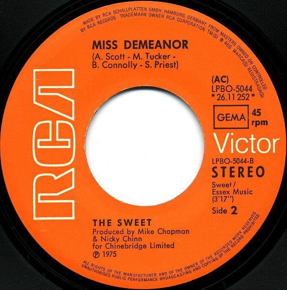 The Sweet : Fox On The Run (7",45 RPM,Single,Stereo)