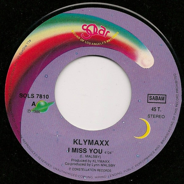 Klymaxx : I Miss You / Video Kid (7",45 RPM,Single,Stereo)