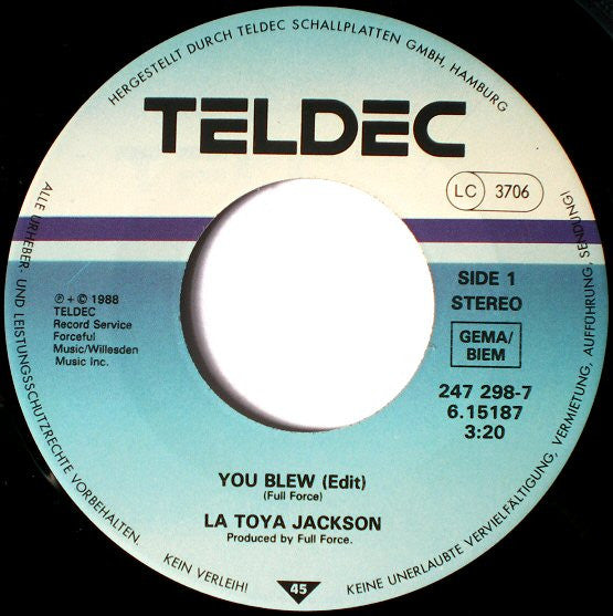 La Toya Jackson : You Blew (7",45 RPM,Single)