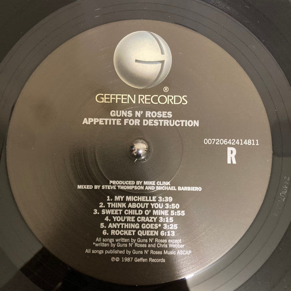 Guns N' Roses : Appetite For Destruction (LP,Album,Reissue)