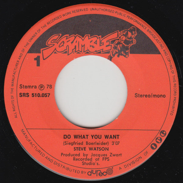 Steve Watson (4) : Do What You Want (7",Single)