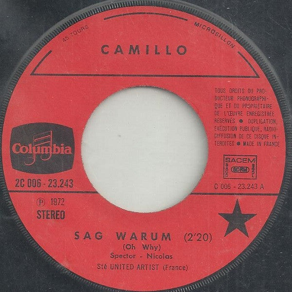 Camillo Felgen : Sag Warum (7",45 RPM,Single)