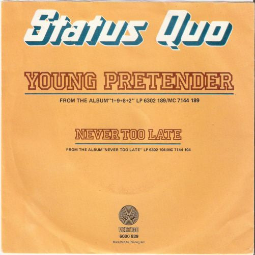 Status Quo : Young Pretender (7",Single,45 RPM)