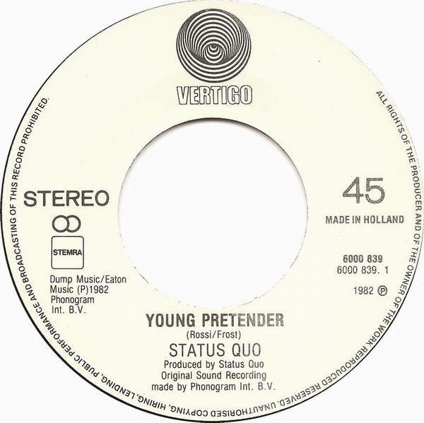 Status Quo : Young Pretender (7",Single,45 RPM)