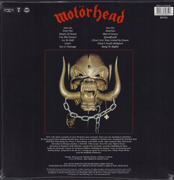 Motörhead : Iron Fist (LP,Album,Limited Edition,Reissue,Stereo)