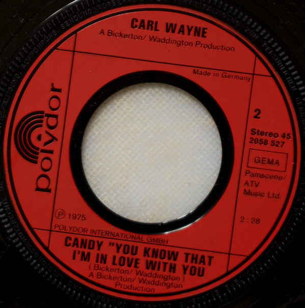 Carl Wayne : Way Back In The Fifties (7",45 RPM,Single)