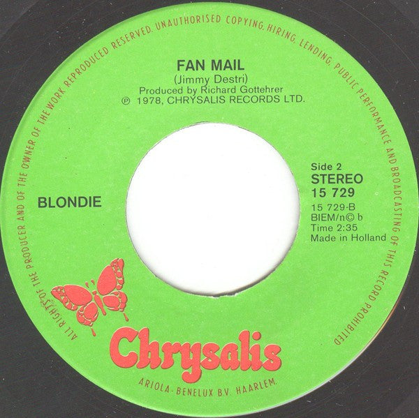 Blondie : I'm Gonna Love You Too (7",45 RPM,Single,Stereo)