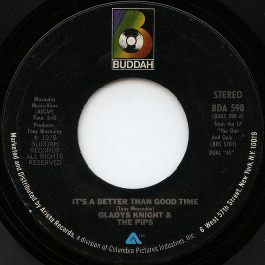 Gladys Knight And The Pips : It's A Better Than Good Time (7",45 RPM,Single,Styrene)