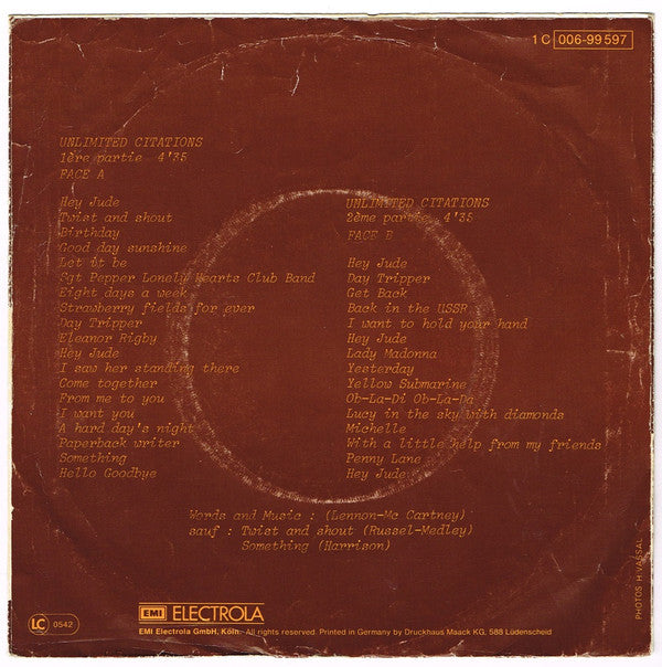 Café Crème : Unlimited Citations (7",Single,45 RPM)