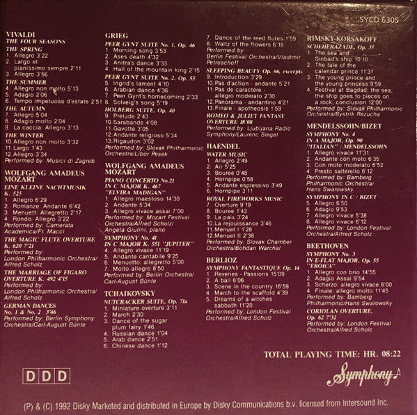 Various : Mozart, Vivaldi, Grieg, Tchaikovsky, Haendel, Berlioz, Mendelssohn, Rimsky - Korsakoff, Bizet, Beethoven (Compilation)