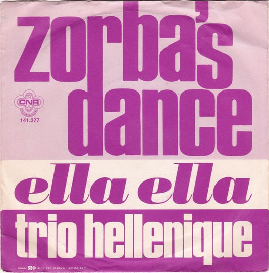 Trio Hellenique : Zorba's Dance (7",45 RPM,Single,Stereo)