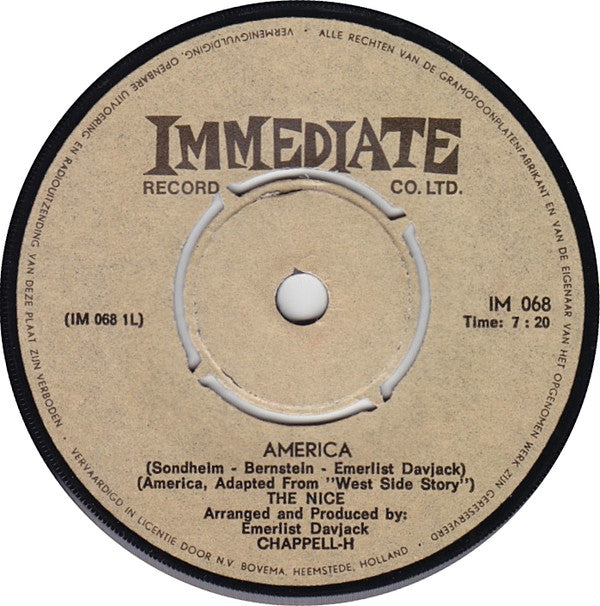 Nice, The : America (2nd Amendment)  (7",Single,45 RPM)